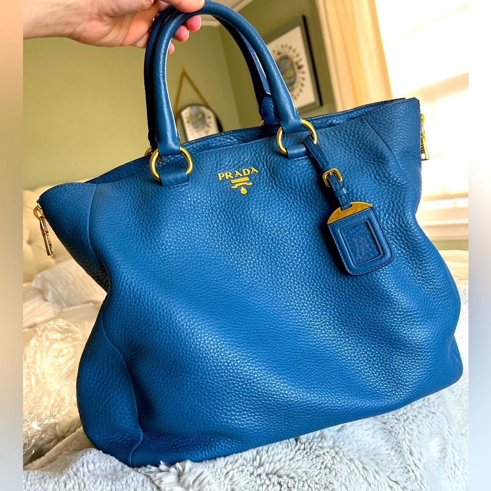 Prada BN2522 Vitello Daino Leather Cobalt